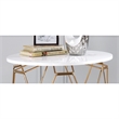 Home Square Zoom Contemporary Wood End Table in White and Gold - Set of 2