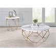 Home Square Zoom Contemporary Wood End Table in White and Gold - Set of 2
