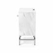 Home Square Lyn Contemporary Wood 1-Drawer End Table in White Marble - Set of 2