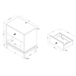 Home Square Lyn Contemporary Wood 1-Drawer End Table in White Marble - Set of 2