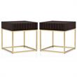 Home Square Giffore Wood 1-Drawer End Table in Walnut and Gold - Set of 2