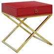 Home Square Ira Contemporary Wood 1-Drawer End Table in Red - Set of 2