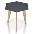 Home Square Bok Modern Chic Metal Tray-Top End Table in Gray - Set of 2