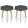 Home Square Bok Modern Chic Metal Tray-Top End Table in Gray - Set of 2