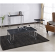 Home Square Stefano Contemporary Metal End Table in Black and Chrome - Set of 2