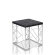 Home Square Stefano Contemporary Metal End Table in Black and Chrome - Set of 2