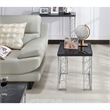 Home Square Stefano Contemporary Metal End Table in Black and Chrome - Set of 2