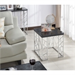 Home Square Stefano Contemporary Metal End Table in Black and Chrome - Set of 2