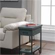 Home Square Elda Transitional Wood Side Table in Antique Green - Set of 2