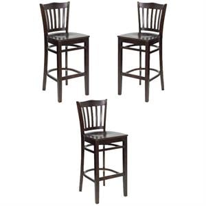 Home Square 31&quot Bar Stool in Walnut - Set of 3