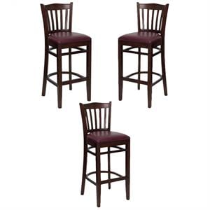 Home Square 31&quot Bar Stool in Mahogany - Set of 3