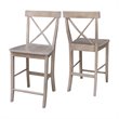 Home Square 2 Piece Solid Wood X-Back 24