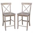 Home Square 2 Piece Solid Wood X-Back 24