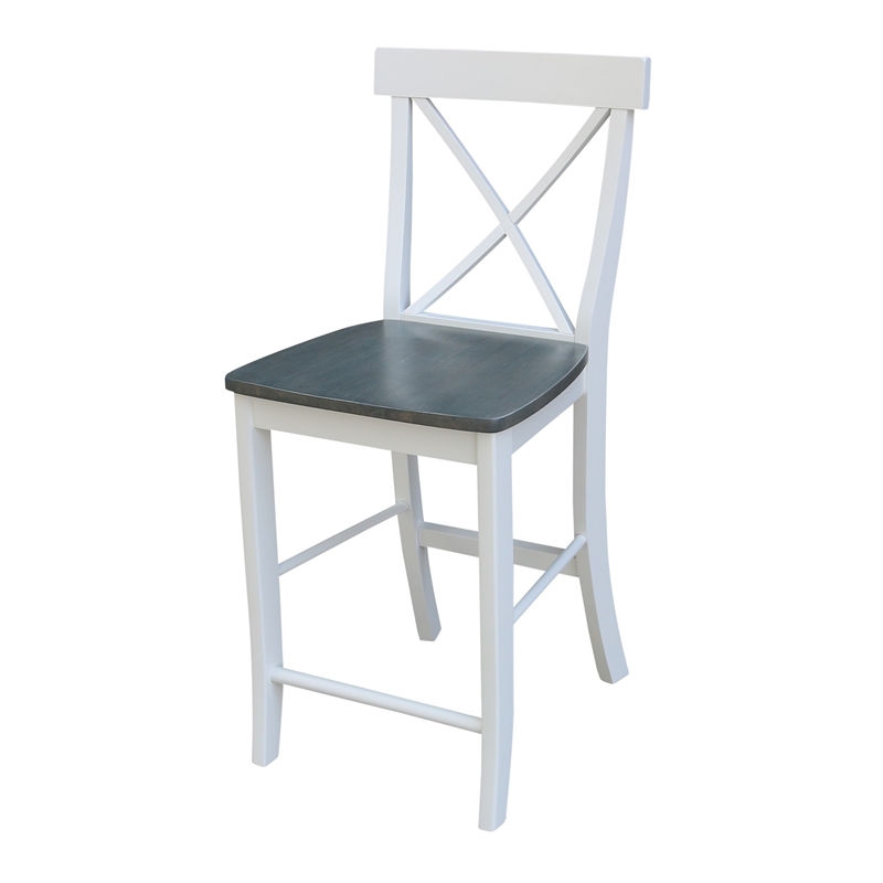 Home Square 2 Piece Solid Wood X-Back 24