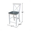 Home Square 2 Piece Solid Wood X-Back 24