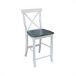 Home Square 2 Piece Solid Wood X-Back 24