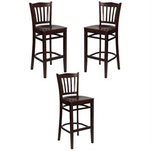 Home Square Hercules Series 31&quot Restaurant Bar Stool in Cherry - Set of 3