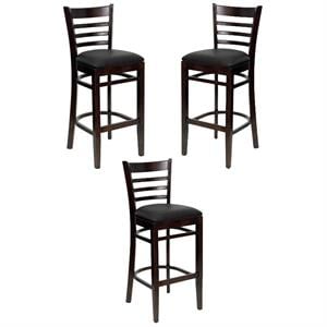 Home Square Hercules 29&quot School House Metal Bar Stool in Black - Set of 3
