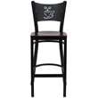 Home Square Quilted Adjustable Bar Stool with Arms in Green - Set of 3