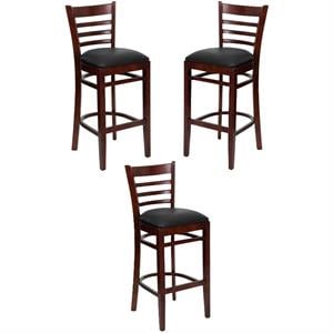 Home Square Quilted Adjustable Bar Stool with Arms in White - Set of 3