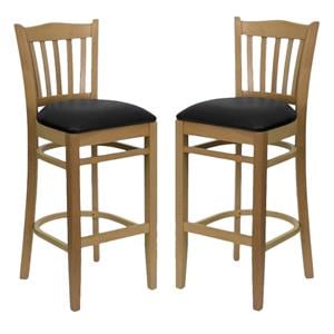 Home Square Hercules Series 31&quot Bar Stool with Black Seat - Set of 2
