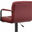 Home Square Quilted Bar Stool with Arms in Burgundy - Set of 3