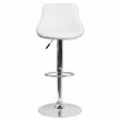 Home Square Adjustable Quilted Bucket Seat Bar Stool in White - Set of 3