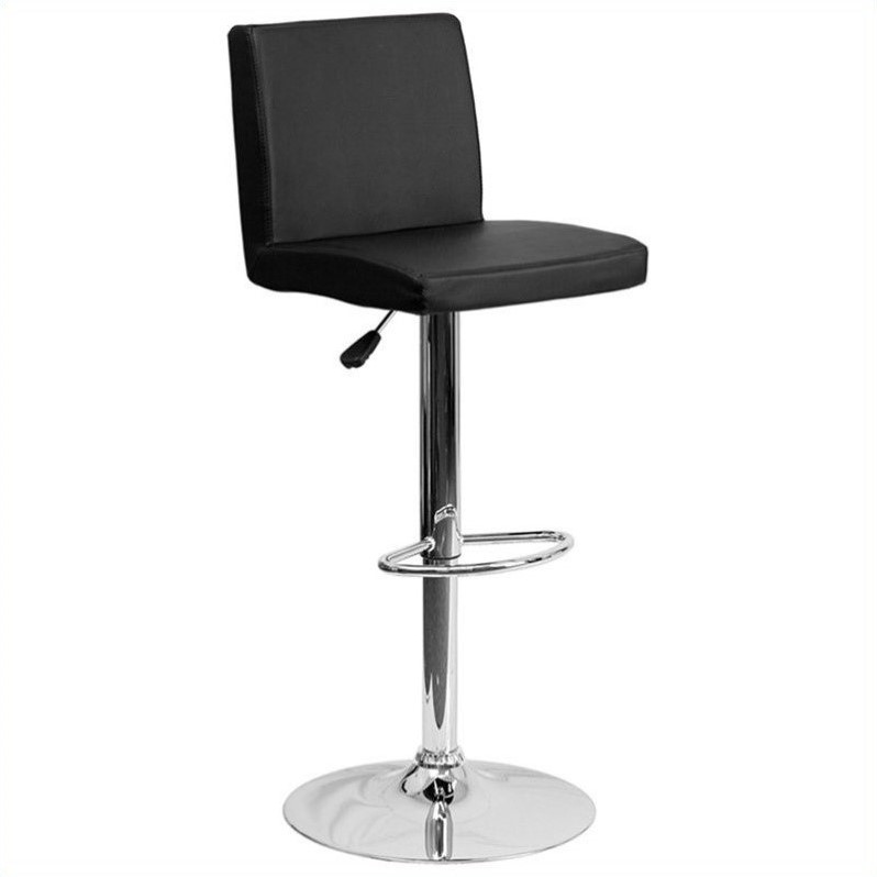Home Square Contemporary Bar Stool in Black Finish - Set of 3