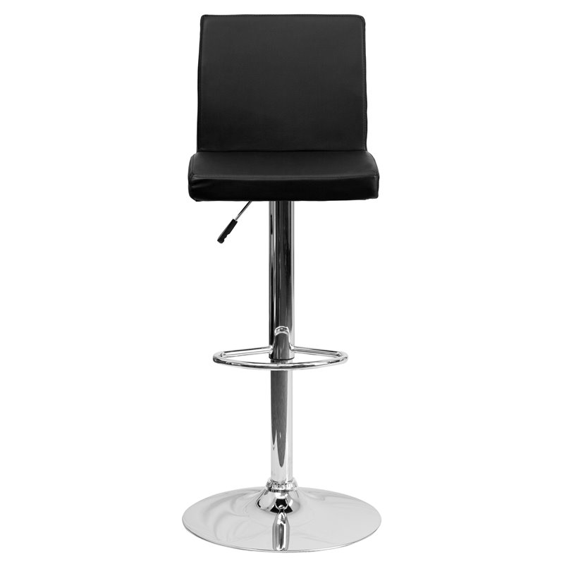 Home Square Contemporary Bar Stool in Black Finish - Set of 3