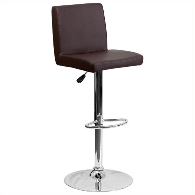 Home Square Contemporary Bar Stool in Brown Finish - Set of 3