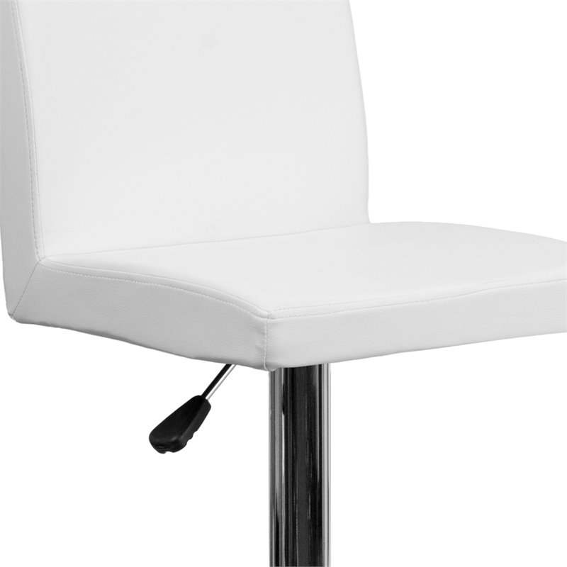 Home Square Contemporary Bar Stool in White Finish - Set of 3