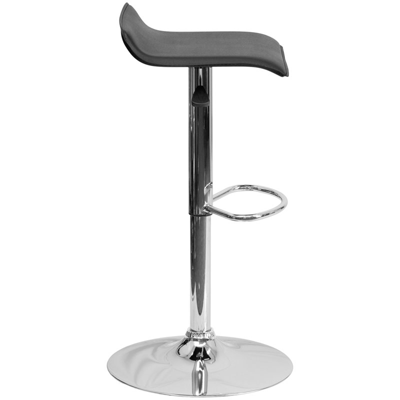 Home Square Backless Vinyl Upholstery Bar Stool in Black - Set of 3