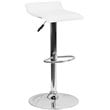 Home Square Backless Vinyl Upholstery Bar Stool in White - Set of 3