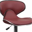 Home Square Mid Back Cozy Adjustable Bar Stool in Burgundy - Set of 3