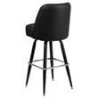 Home Square Metal Barstool With Swivel Bucket Seat In Black - Set of 3