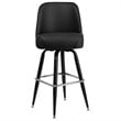 Home Square Metal Barstool With Swivel Bucket Seat In Black - Set of 3