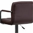 Home Square Quilted Adjustable Bar Stool with Arms in Brown - Set of 2