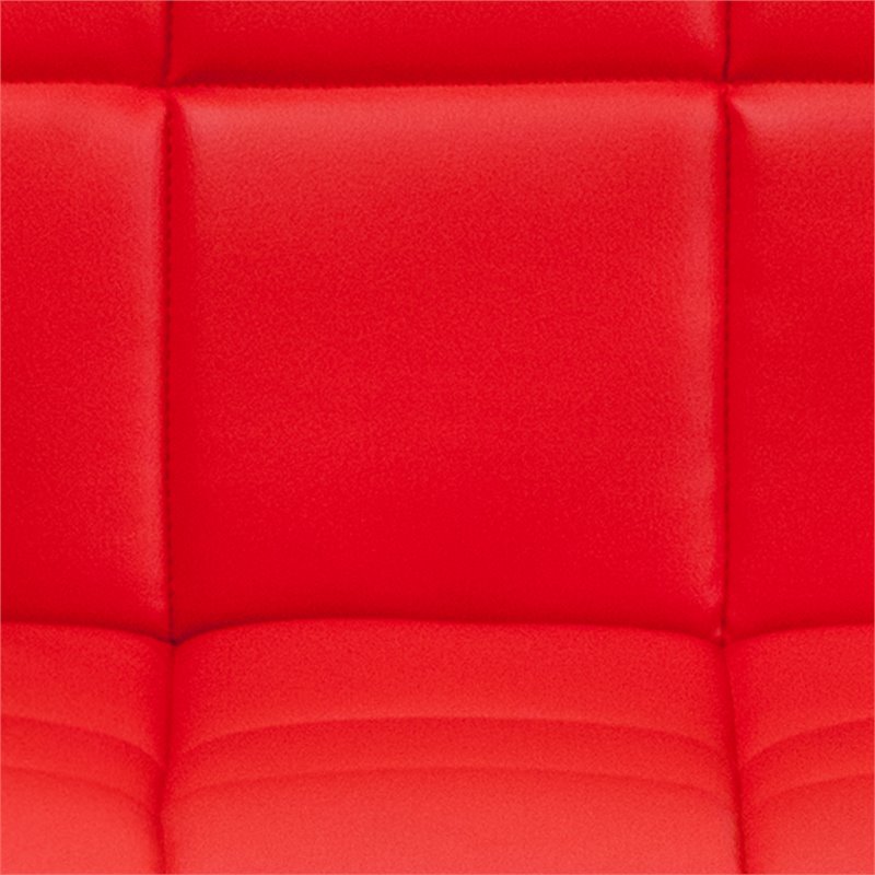 Home Square Quilted Adjustable Bar Stool with Arms in Red - Set of 2