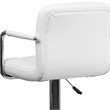 Home Square Quilted Adjustable Bar Stool with Arms in White - Set of 2