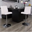 Home Square Faux Leather Bar Stool in White Finish - Set of 2