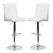 Home Square Faux Leather Bar Stool in White Finish - Set of 2