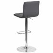 Home Square Faux Leather Tufted Adjustable Bar Stool in Gray - Set of 3