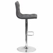 Home Square Faux Leather Tufted Adjustable Bar Stool in Gray - Set of 3