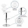 Home Square Faux Leather Adjustable Bar Stool in White Finish - Set of 3