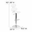 Home Square Faux Leather Adjustable Bar Stool in White Finish - Set of 3