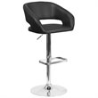 Home Square Faux Leather Adjustable Bar Stool in Black Finish - Set of 3