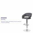 Home Square Faux Leather Bar Stool in Gray Finish - Set of 3