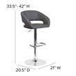Home Square Faux Leather Bar Stool in Gray Finish - Set of 3