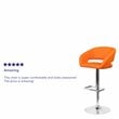 Home Square Faux Leather Adjustable Bar Stool in Orange Finish - Set of 3