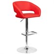 Home Square Faux Leather Adjustable Bar Stool in Red Finish - Set of 3